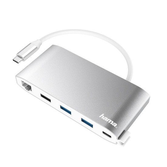 Hama USB-C Hub, Multiport, 8 Ports, 3 x USB-A, 2 x USB-C, VGA, HDMI&trade;, LAN