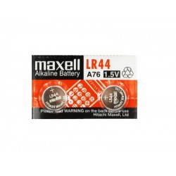 Бутонна микроалкална батерия LR-44 /AG13/ 2бр. 1,55V в опаковка MAXELL