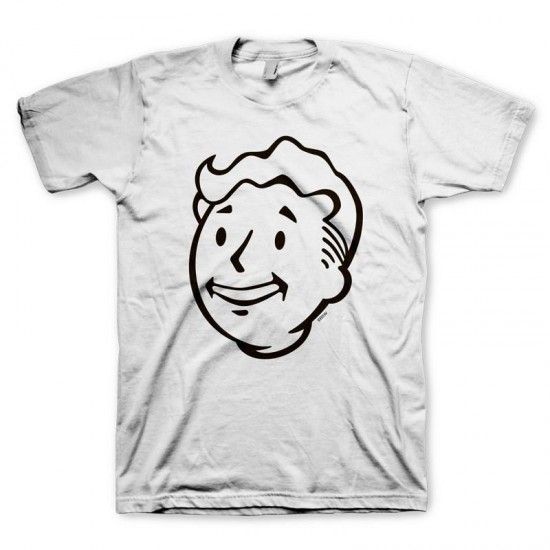 T-Shirt Fallout, Vault Boy Face, Gaya Entertainment, L