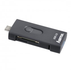 Четец за карти HAMA 124145, USB 3.1 Type-C, USB 3.0 Type A, Сив