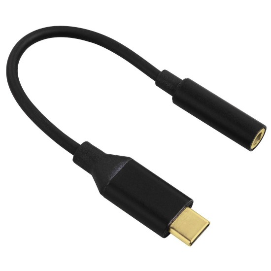 Hama USB-C  adapter for 3.5 mm audio jack, Black