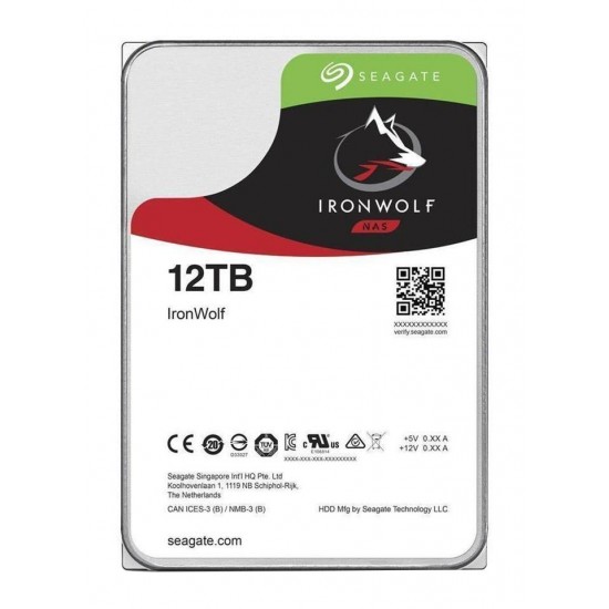 Хард диск SEAGATE IronWolf, 12TB, 256MB, 7200 rpm, SATA 6.0Gb/s, ST12000VN0008 HDD SEAGATE IronWolf, 12TB, 256MB, 7200 rpm, SATA 6.0Gb/s, ST12000VN0008