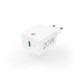 Мрежово зарядно HAMA 220V Power Delivery (PD) / Qualcomm,USB-C, 20W, Бял