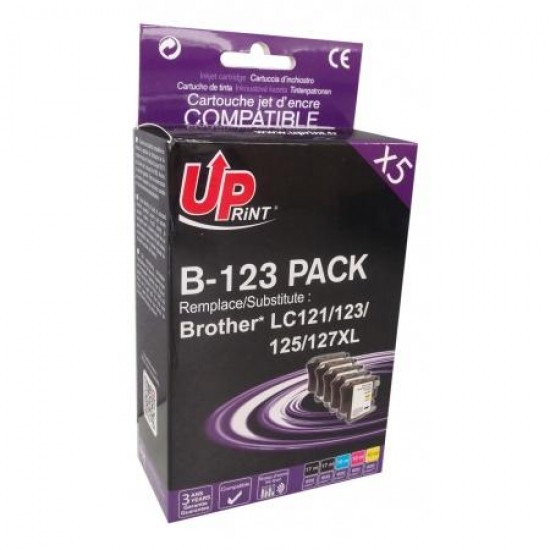 Ink cartridge UPRINT B-123 2BK/C/M/Y, BROTHER LC123/125/121, DCP J132/J152/J172/J552/J470/J4110/J4510, Magenta/Cyan/Yеllow