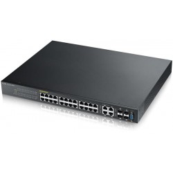 Суич ZYXEL GS2210-24HP, 24 портов управляем L2, PoE, Gigabit, за монтаж в шкаф