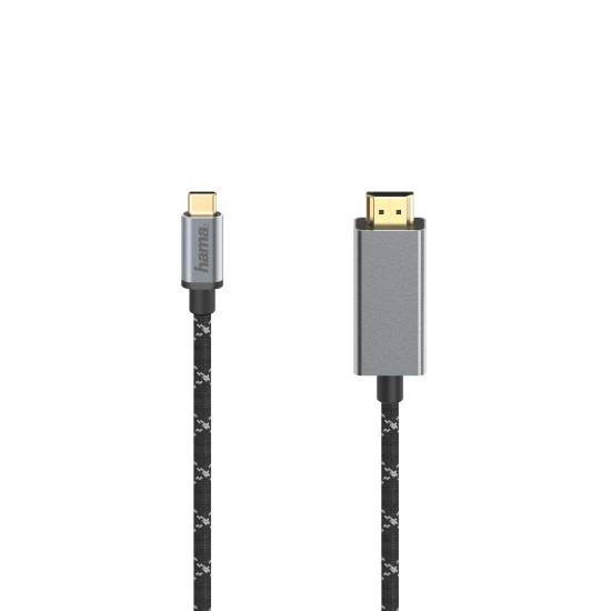 Hama Video Cable, USB-C Plug - HDMI&trade; Plug, Ultra-HD 4K@60 Hz, alu, 1.50 m