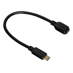 Адаптер HAMA 135718 USB-C мъжко - micro B USB женско,480Mbit/s, 0.15 м., Черен