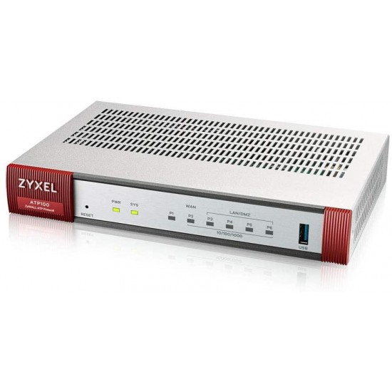 Firewall ZYXEL USG ATP100 UTM BDL Sandboxing, 10/100/1000, 3x LAN/DMZ, 1x WAN, 1xSFP, 1xOPT, 1xUSB, UTM Bundle 1 year license(Anti-Spam, Anti-Virus, Content Filter, IDP)