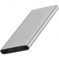 Външна батерия Xiaomi Mi 3, 10000 mAh 18W, USB A: 5V-2,4А, USB-С: 5V-3А, Сребриста Външна батерия Xiaomi Mi 3, 10000 mAh 18W, USB A: 5V-2,4А, USB-С: 5V-3А, Сребриста