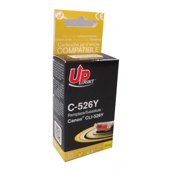 Мастилница UPRINT CLI526 CANON, С чип, Yellow Ink cartridge UPRINT CLI526 CANON, WITH CHIP, Yellow