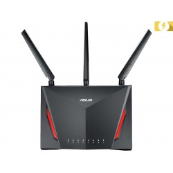 Безжичен рутер ASUS RT-AC86U, Двубандов AC2900 NitroQAM&trade;, 750+2167 Mbps, 1 x USB 3.0, 1 x USB 2.0, Gigabit