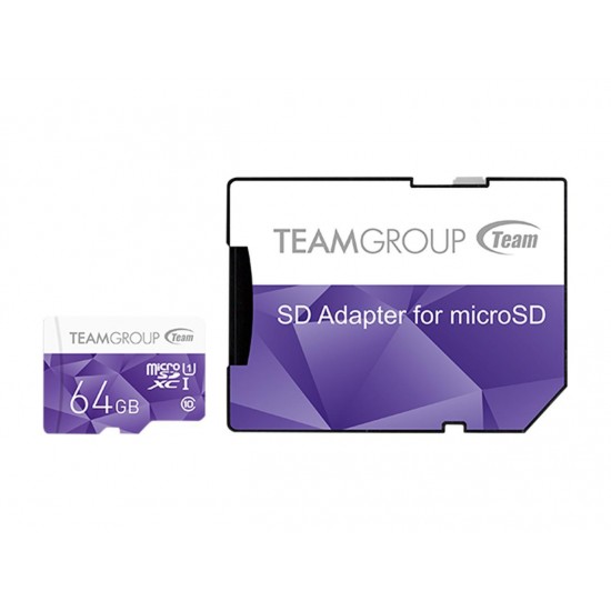 Memory card Team Group Color microSDXC 64GB, UHS-I Class 10 + SD Adapter