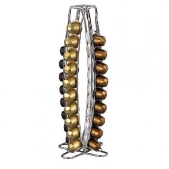 Xavax "Torre" Coffee Capsule Stand for Nespresso , 40 capsules, silver