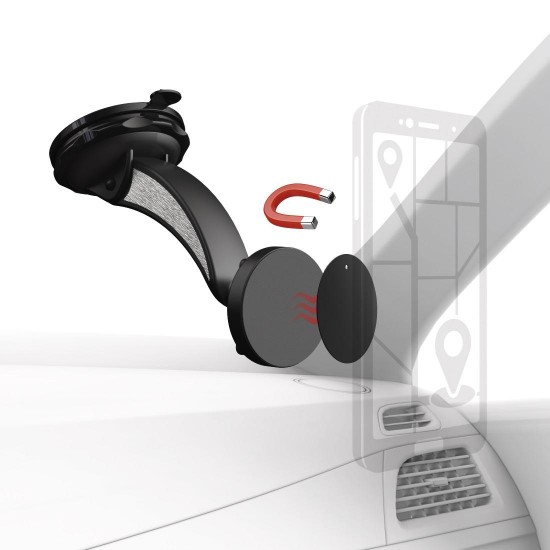 Hama "Magnet" Universal Smartphone Holder, with Suction Cup, Black
