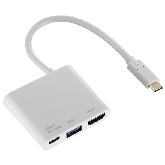 3in1 USB-C Multiport Adapter for USB 3.1 HAMA 135728, HDMI&trade; and USB-C