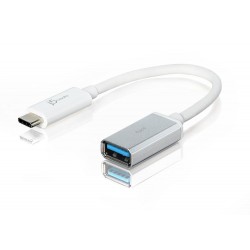 Адаптер  j5create JUCX05, USB-C 3.1 мъжко - USB-A женско 5Gb/s, Бял, 90см