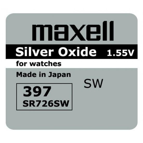 Button Battery Silver MAXELL SR-726 SW /AG2/397/ 1.55V