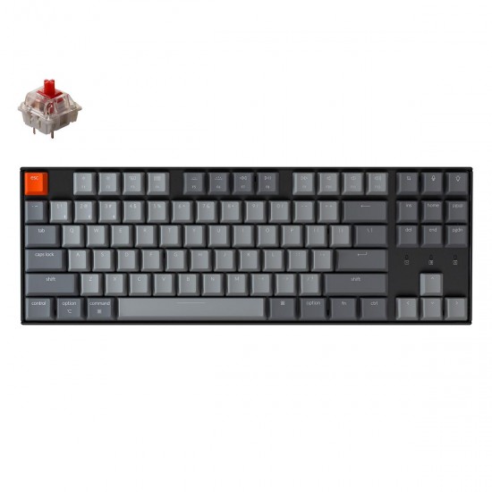 Mechanical Keyboard Keychron K8 Hot-Swappable TKL Gateron Red Switch White LED Gateron Red Switch ABS