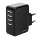 Зарядно 220V HAMA, с 4 USB порта, 4.8 A, Черно