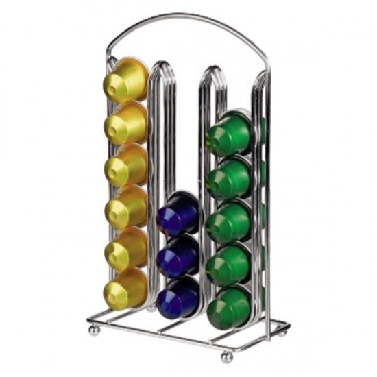 Xavax "Donatore" Coffee Capsule Stand for Nespresso, 36 capsules, silver matt
