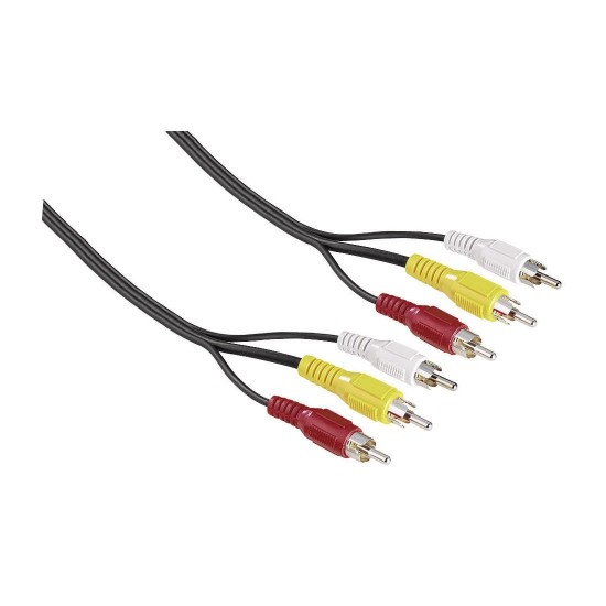Video Cable HAMA 43134, 3 RCA plugs - 3 RCA plugs, 2 m