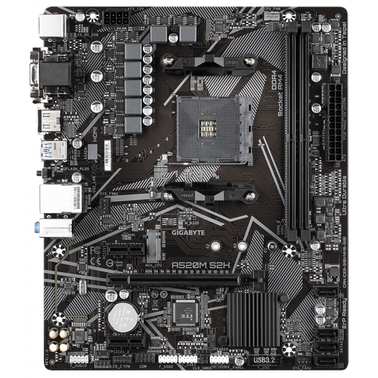 Motherboard GIGABYTE A520M-S2H, Socket AM4, mATX, 2xDDR4, M.2
