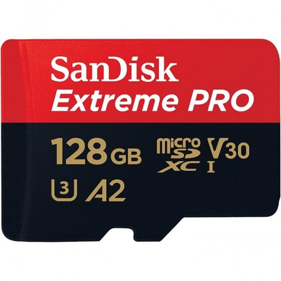 Memory card SANDISK Extreme Proo microSDXC, 128GB, 160MB/s, C10, U3, A2, V30, SD Adapter