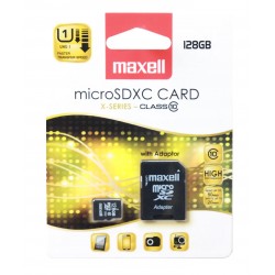 Карта памет Maxell micro SDXC, 128GB, Class 10, Адаптер