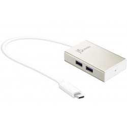 Хъб j5Create JCH343 USB-C 4-портов хъб USB 3.0, бял