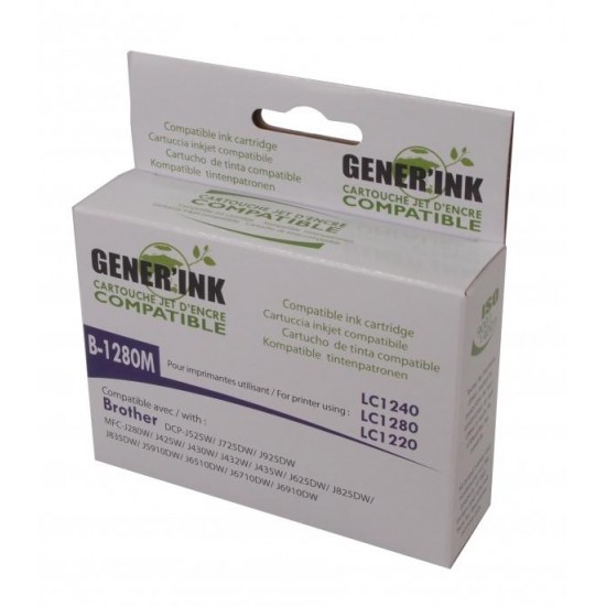 Мастилница GENERINK LC1280XL/1240/1220, BROTHER, Magenta Ink cartridge GENERINK LC1280XL/1240/1220, BROTHER, Magenta