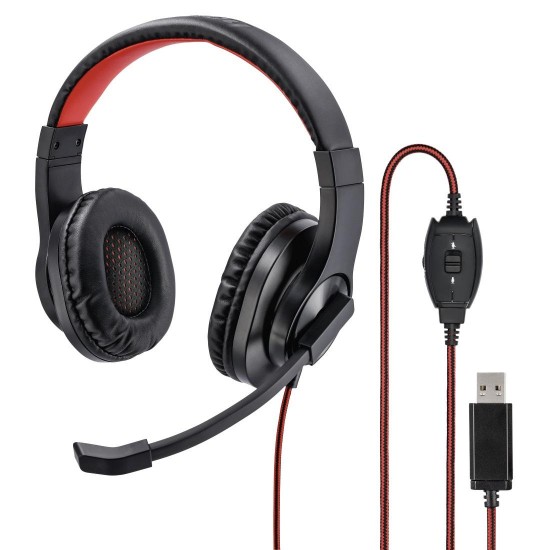 Слушалки с микрофон HAMA HS-USB400, стерео, USB, Черен Hama "HS-USB400" PC Office Headset, Stereo, black