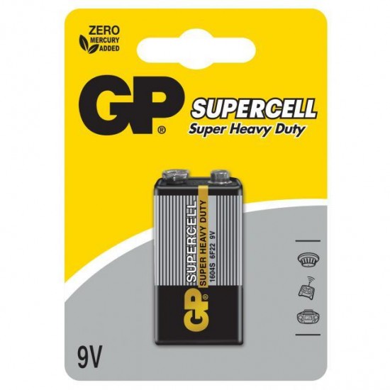 Zinc carbonic battery GP  6F22 Supercell 1 pcs.  9V blister