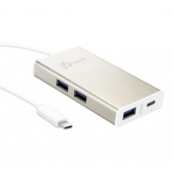 4-портов хъб USB-C j5Create JCH346, 2 x USB-A, 2 x USB-C, PD 2.0