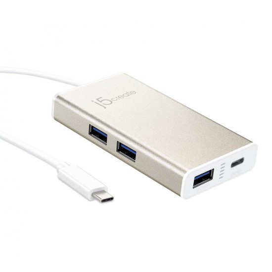 JCH346 USB Type-C 4-Port HUB USB-A/USB-C/PD 2.0, white