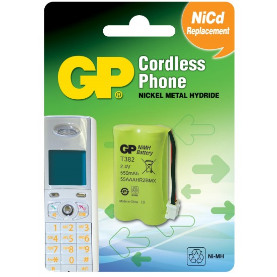 Battery for cordless phone GP 2*ААА 2.4V NiMH 550 mAh GPT382