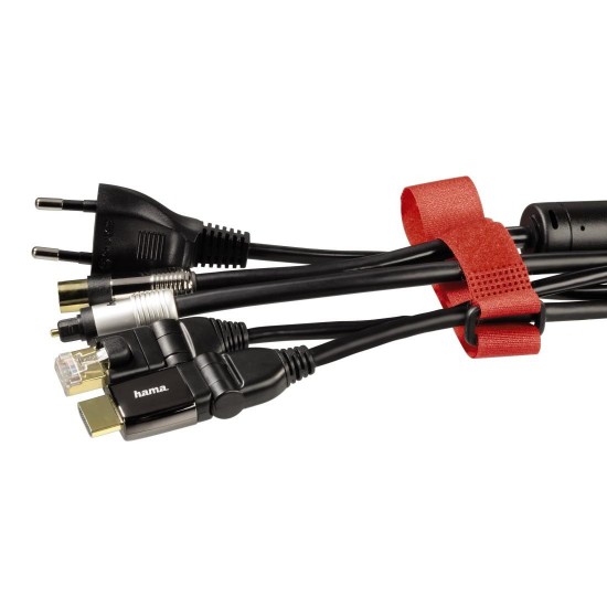 Hook and Loop Cable Ties with Buckle HAMA 20538, 250 mm, coloured