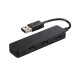 4-портов хъб USB 2.0 HAMA Slim, 4 x  USB-A, Bus-Powered, Черен