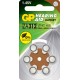 Батерия цинково въздушна GP ZA312 6 бр. бутонни за слухов апарат в блистер
