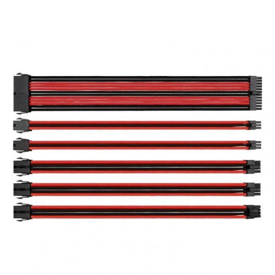 Комплект оплетени кабели Thermaltake TtMod, Black/Red Sleeved Cable Extension Kit Thermaltake TtMod Black/Red