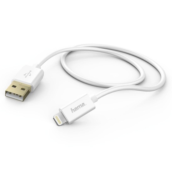 Charging/Sync Cable, Lightning, 1.5 m, HAMA 173640,White