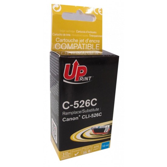 Мастилница UPRINT CLI526 CANON, С чип, Cyan Ink cartridge UPRINT CLI526 CANON, WITH CHIP, Cyan