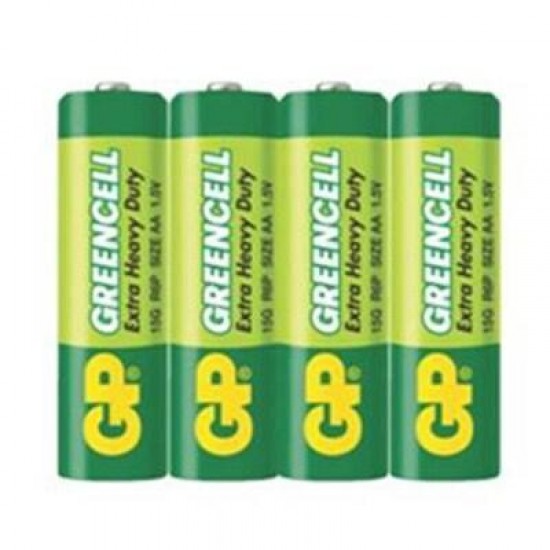 Zinc carbonic zinc battery GP  R6 AA 4 pcs. GREENCELL 15G-S4  1.5V