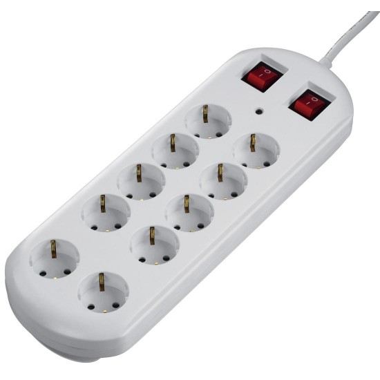 Power Strip HAMA 137233, 6-Way, with switch, 2 m, White