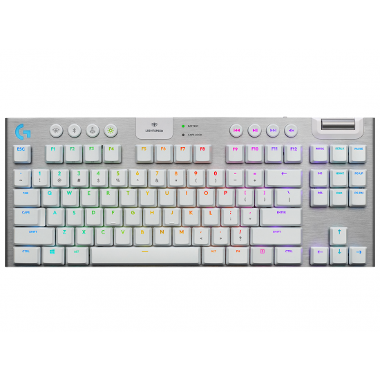 Wireless gaming Mechanical keyboard Logitech, G915 TKL White Lightsync RGB, Tactile Switch