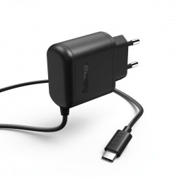 Зарядно HAMA 173617,  220V, USB-C, 3 A, с кабел 1 m, Черен
