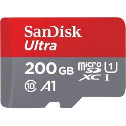 Карта памет SANDISK Ultra microSDHC, 200GB, A1, UHS-I, U1, Class 10, 120MB/s, Адаптер