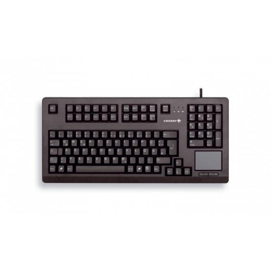 Compact wired keyboard CHERRY G80-11900 with Trackball, black