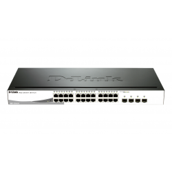 Суич D-Link DGS-1210-24, 24-портов 10/100/1000 Gigabit Smart Switch including 4 Combo 1000BaseT/SFP, управляем, за монтаж в шкаф