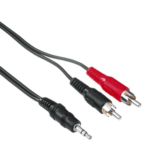 Audio Connecting Cable HAMA 48913, 3.5 mm jack plug - 2 RCA plugs, stereo, 2 m