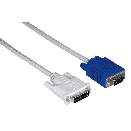 Cable HAMA 45075 DVI-I Plug - VGA Plug, 1.8 m, Shielded, 1 Star